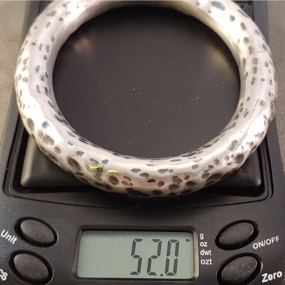 Sterling Organic Hammered Bangle Bracelet No.2 - Picture 2 of 7